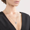 Belle Époque White Gold, Diamonds and Sapphires Necklace, 23x19mm
